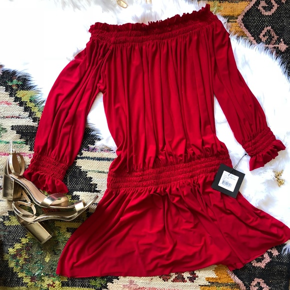 Norma Kamali Dresses & Skirts - Norma Kamali | Off the Shoulder Peasant Dress NWT